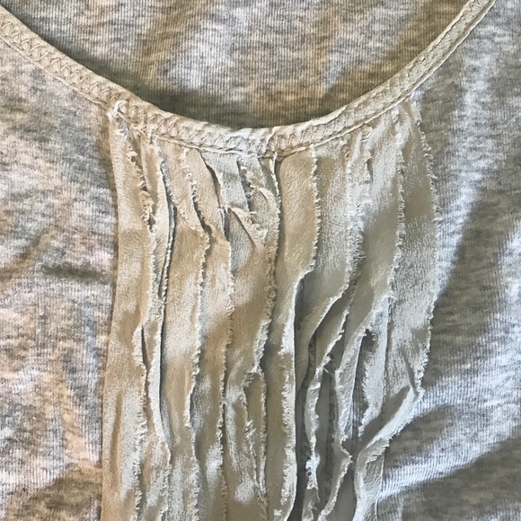 Heather Gray Tank with Front Ruffle - Picture 2 of 3